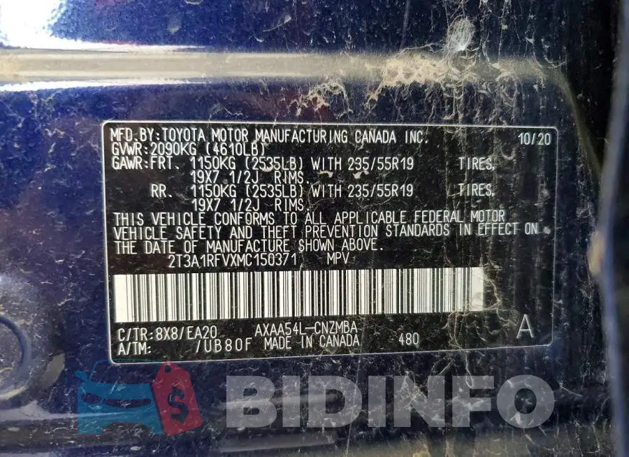2T3A1RFVXMC150371 Photo# 14