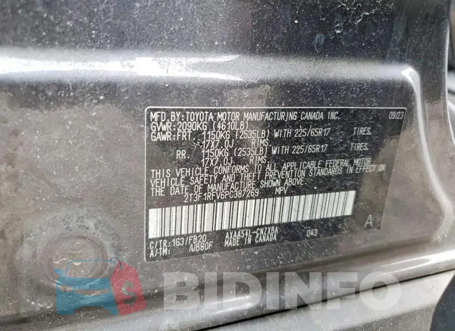 2T3F1RFV6PC387269 Photo# 13