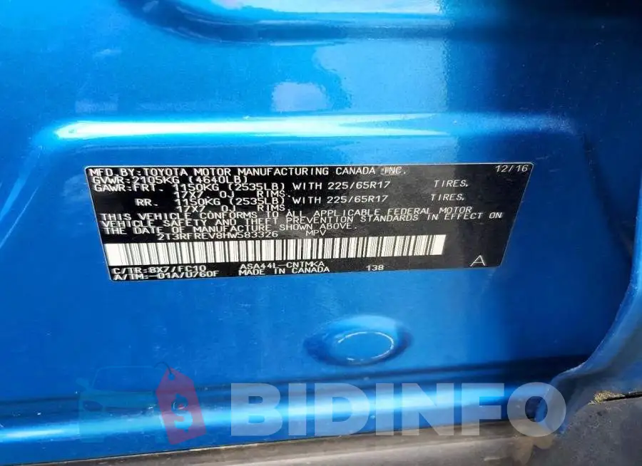 2T3RFREV8HW583326 Photo# 12