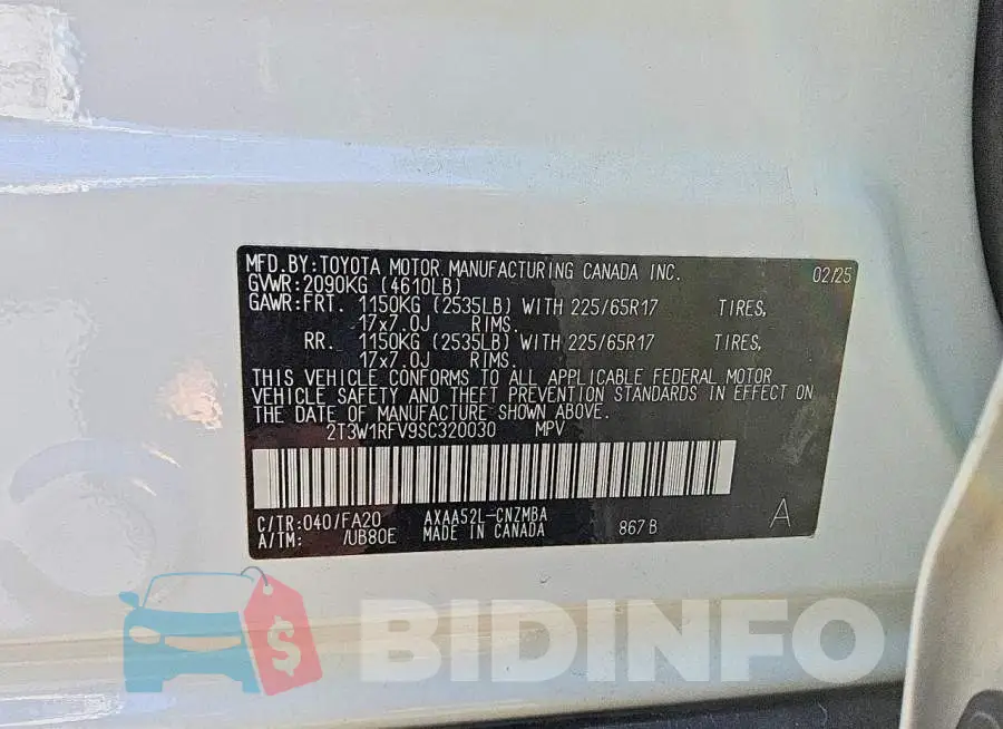 2T3W1RFV9SC320030 Photo# 13