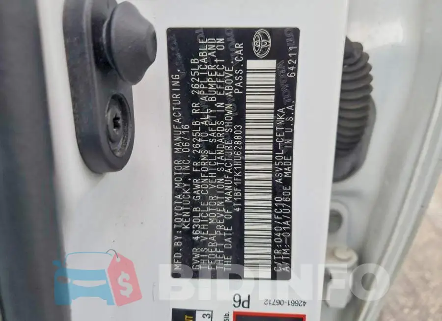 4T1BF1FK1HU628803 Photo# 12