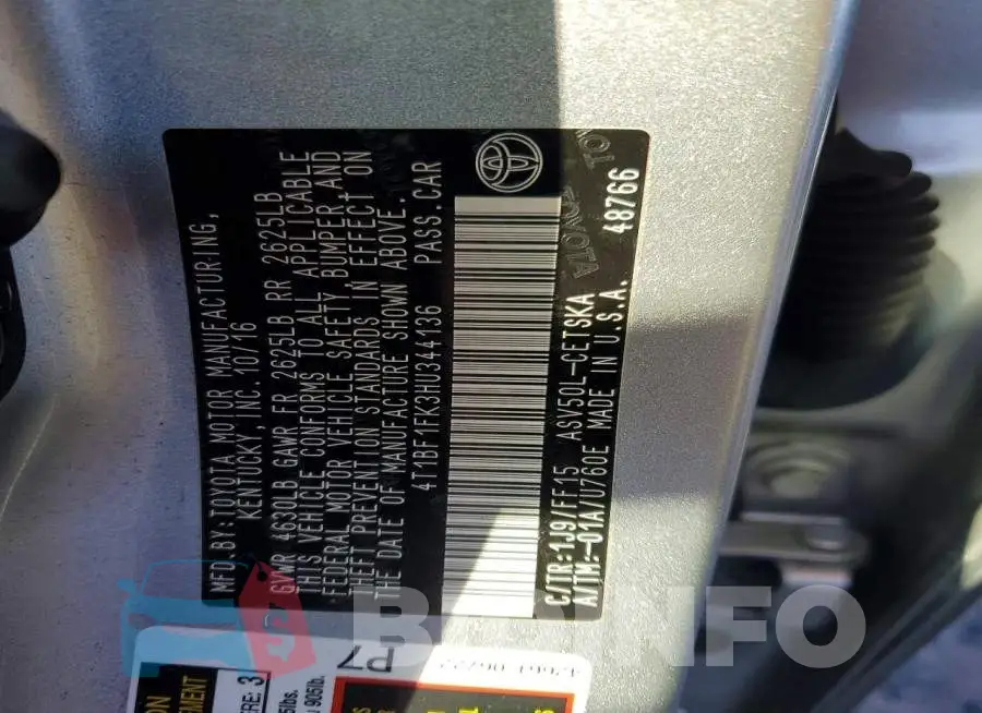4T1BF1FK3HU344136 Photo# 12