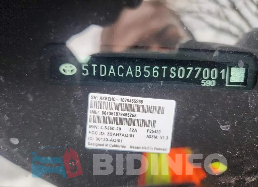 5TDACAB56TS077001 Photo# 14