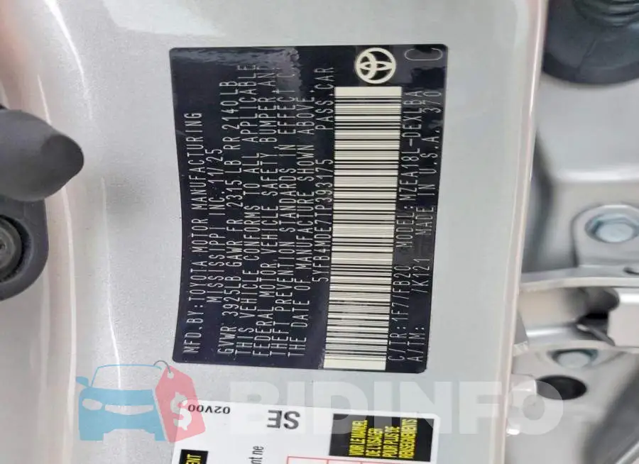 5YFB4MDE7TP393175 Photo# 13