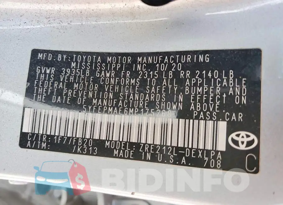 5YFEPMAE6MP175268 Photo# 12