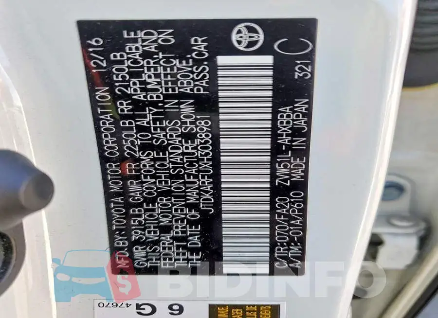 JTDKARFUXH3038981 Photo# 12