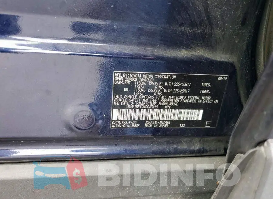 JTMP1RFV2KD043155 Photo# 12