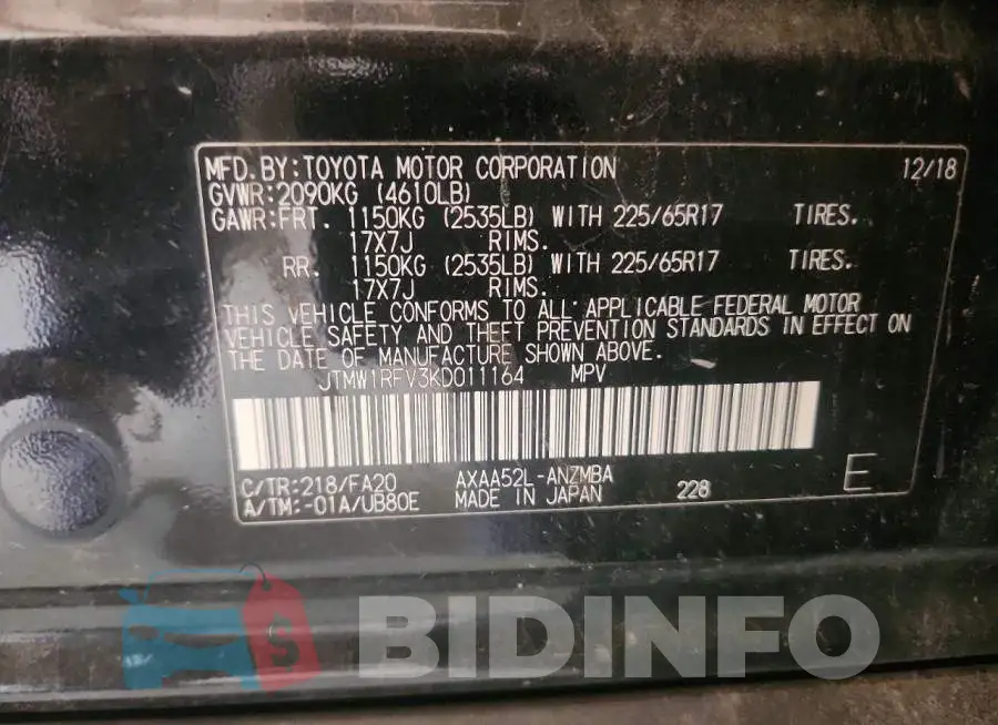 JTMW1RFV3KD011164 Photo# 12