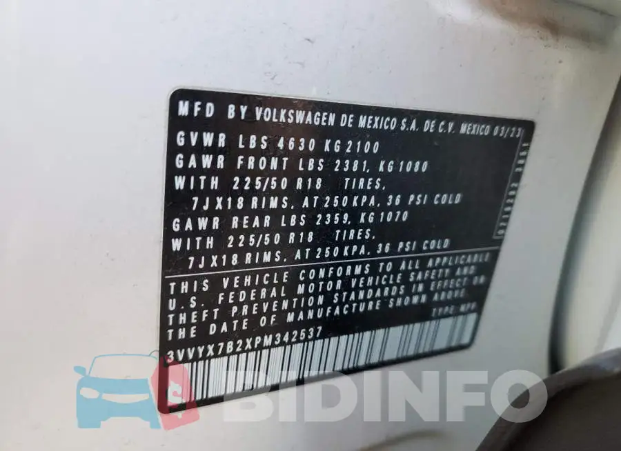 3VVYX7B2XPM342537 Photo# 13