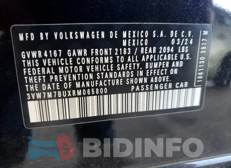 3VW7M7BUXRM065800 Photo# 12