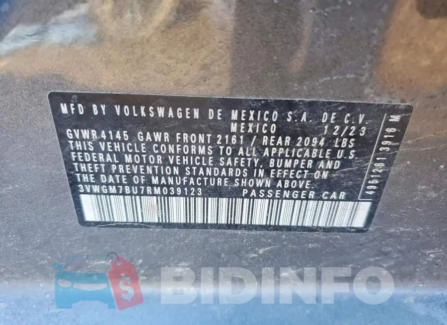 3VWGM7BU7RM039123 Photo# 12