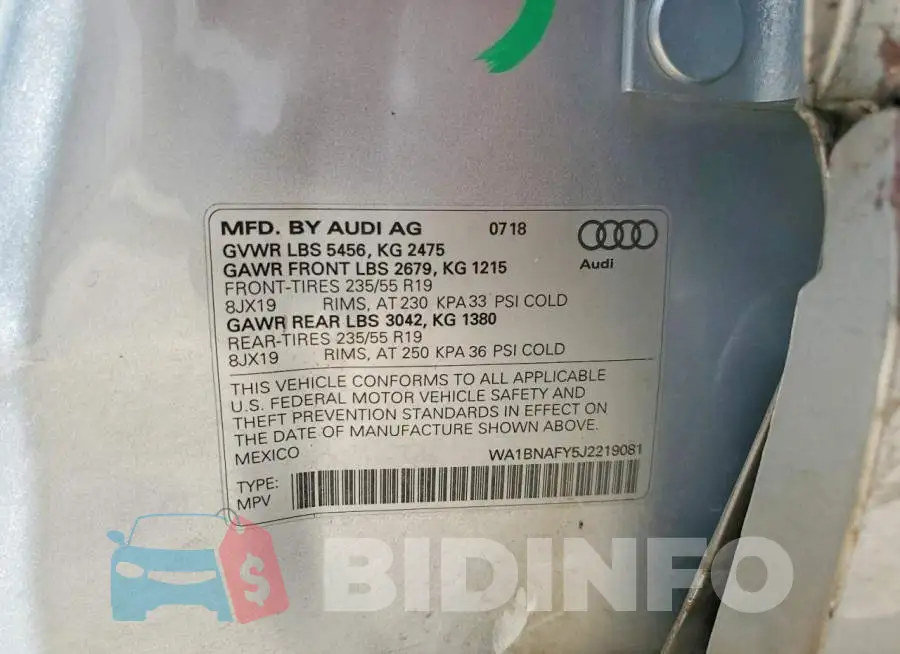 WA1BNAFY5J2219081 Photo# 14
