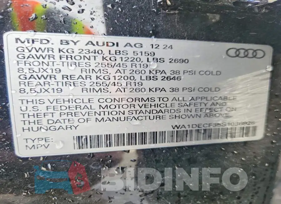 WA1DECF35S1036926 Photo# 13