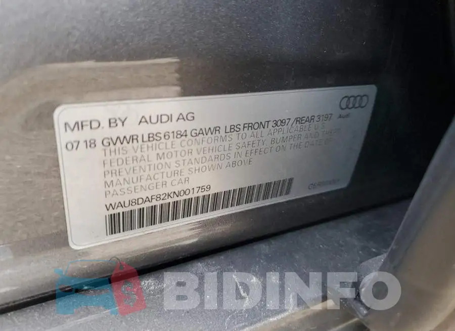 WAU8DAF82KN001759 Photo# 12