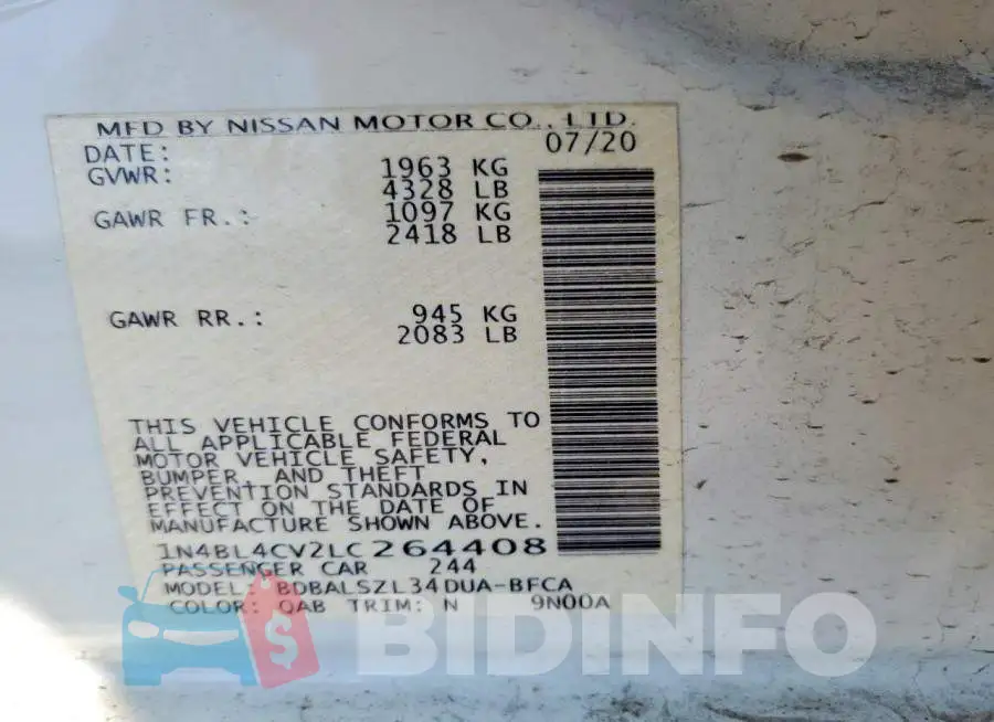 1N4BL4CV2LC264408 Photo# 12