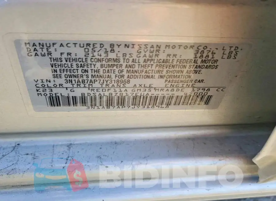 3N1AB7AP7JY318968 Photo# 12