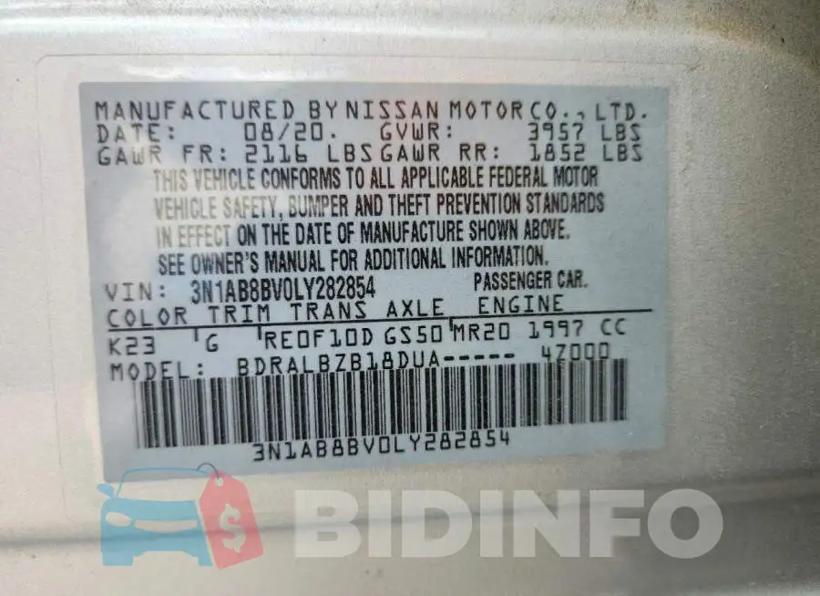 3N1AB8BV0LY282854 Photo# 12