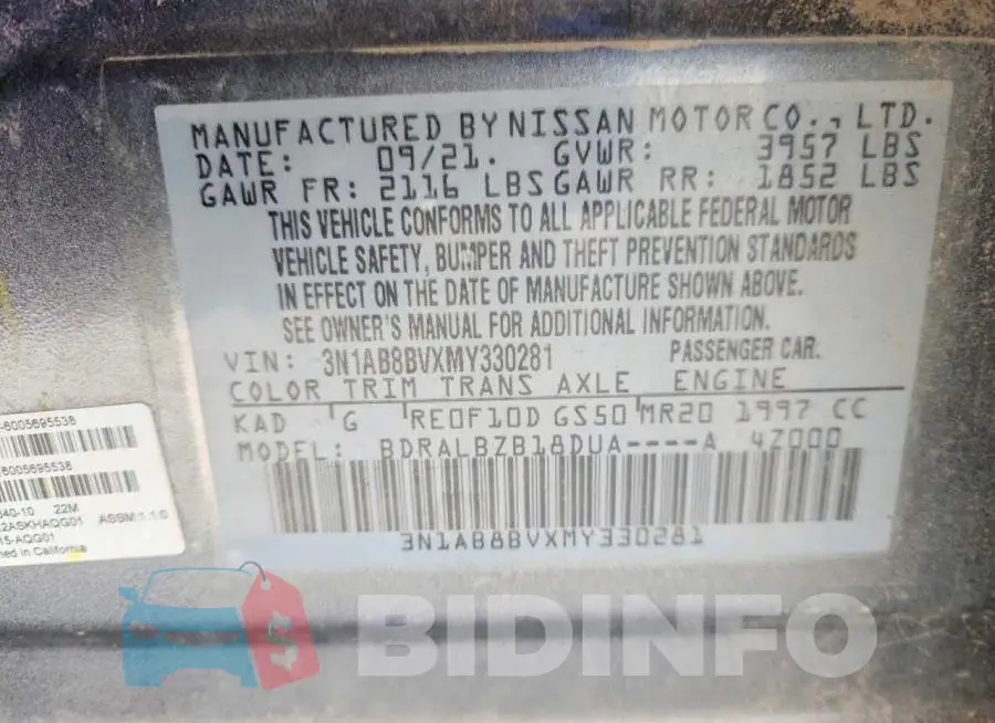 3N1AB8BVXMY330281 Photo# 12