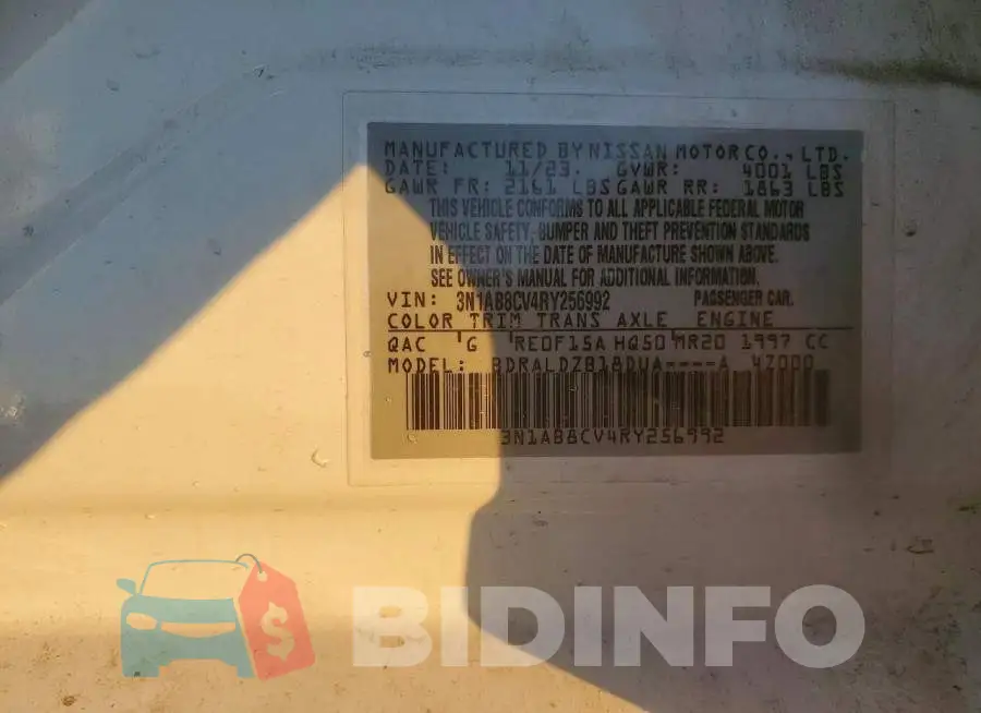3N1AB8CV4RY256992 Photo# 12
