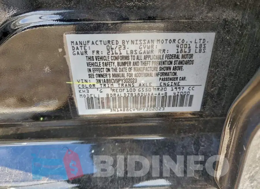 3N1AB8CV9PY302023 Photo# 12