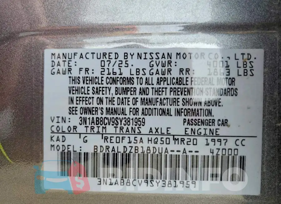 3N1AB8CV9SY381959 Photo# 12