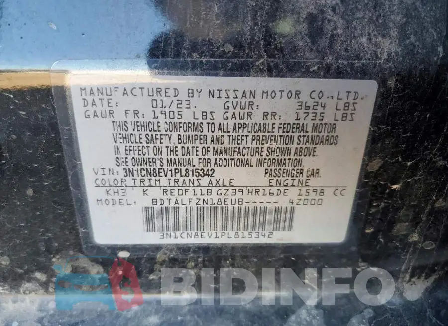 3N1CN8EV1PL815342 Photo# 12