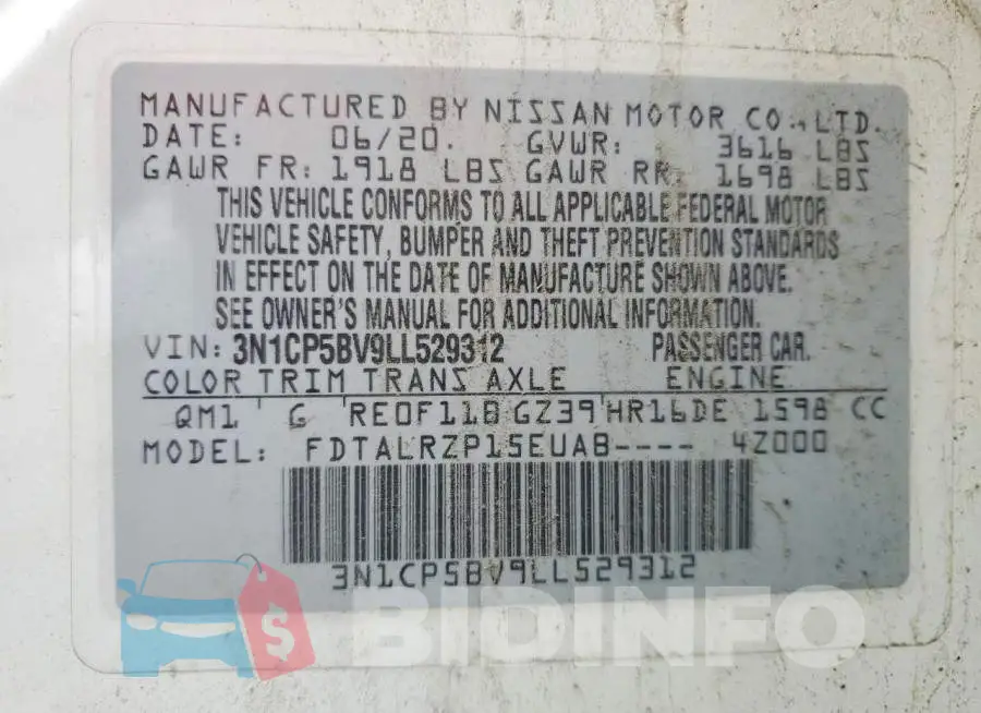 3N1CP5BV9LL529312 Photo# 12