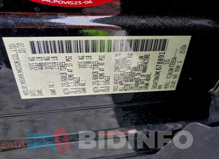 5N1AT3BA3MC678891 Photo# 13