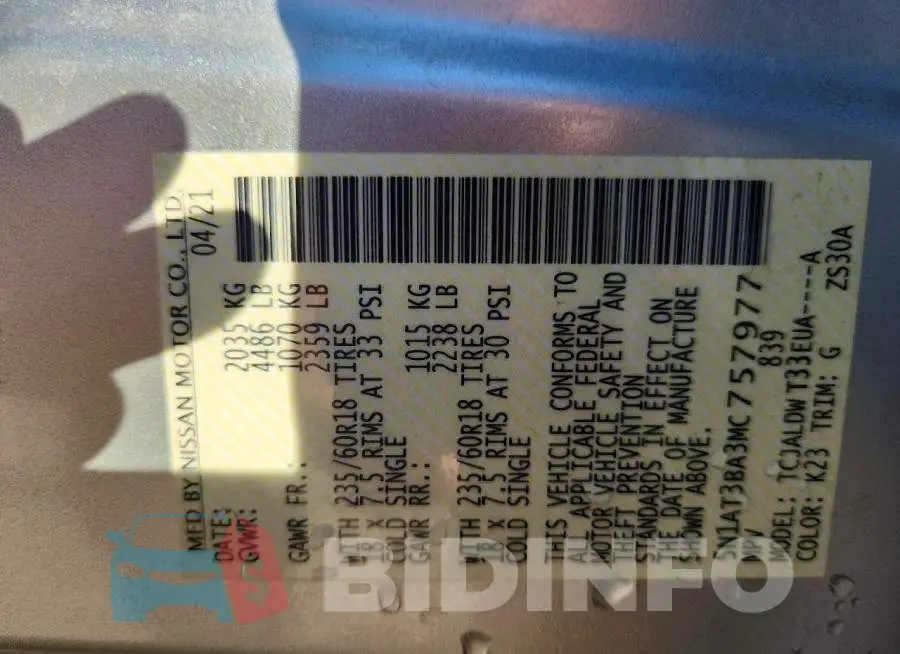 5N1AT3BA3MC757977 Photo# 14