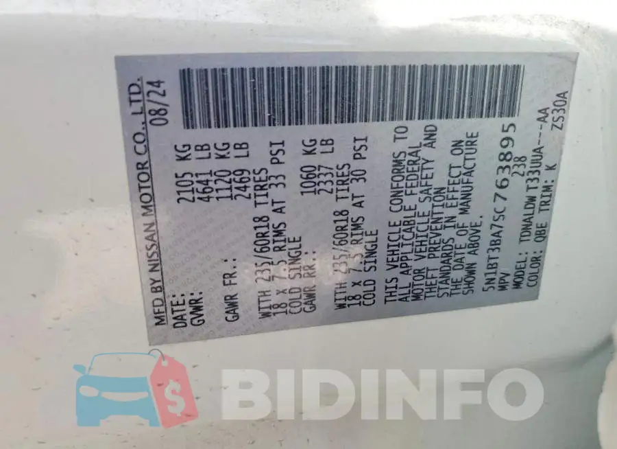 5N1BT3BA7SC763895 Photo# 13