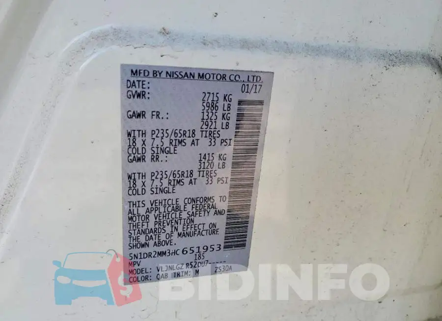 5N1DR2MM3HC651953 Photo# 13