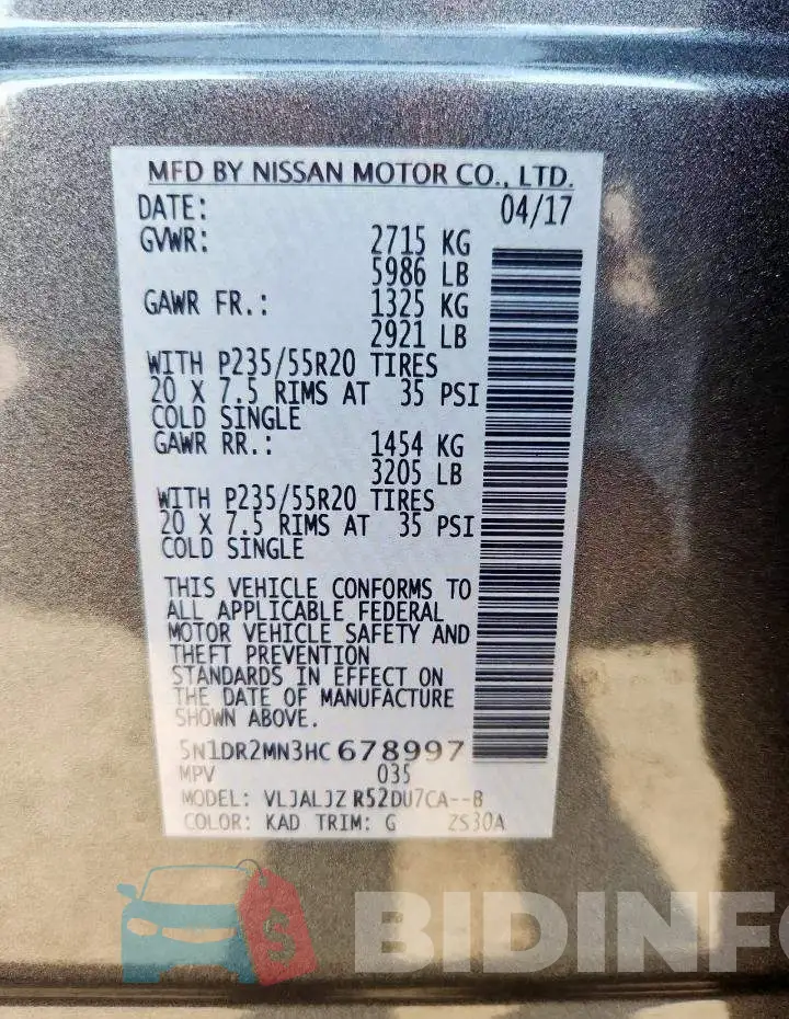 5N1DR2MN3HC678997 Photo# 13