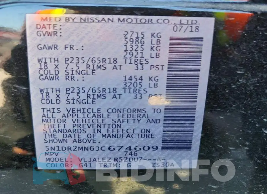 5N1DR2MN6JC674609 Photo# 13