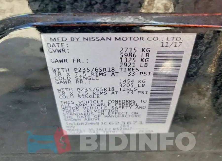 5N1DR2MN9JC623671 Photo# 12