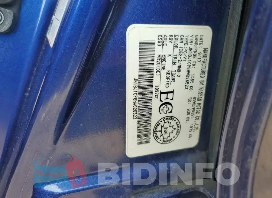 JN1BJ1CP6HW026523 Photo# 14