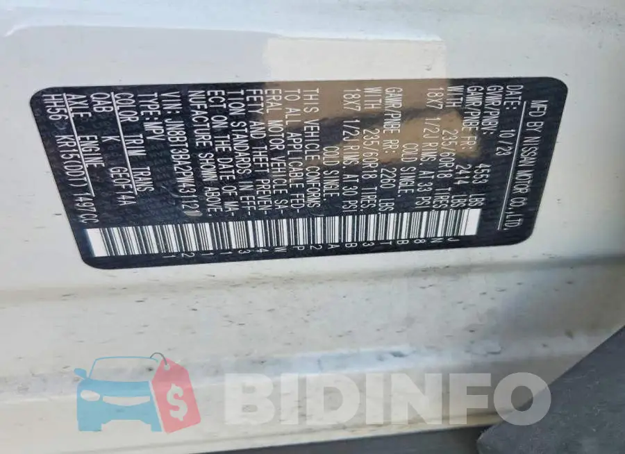 JN8BT3BA2PW431121 Photo# 13