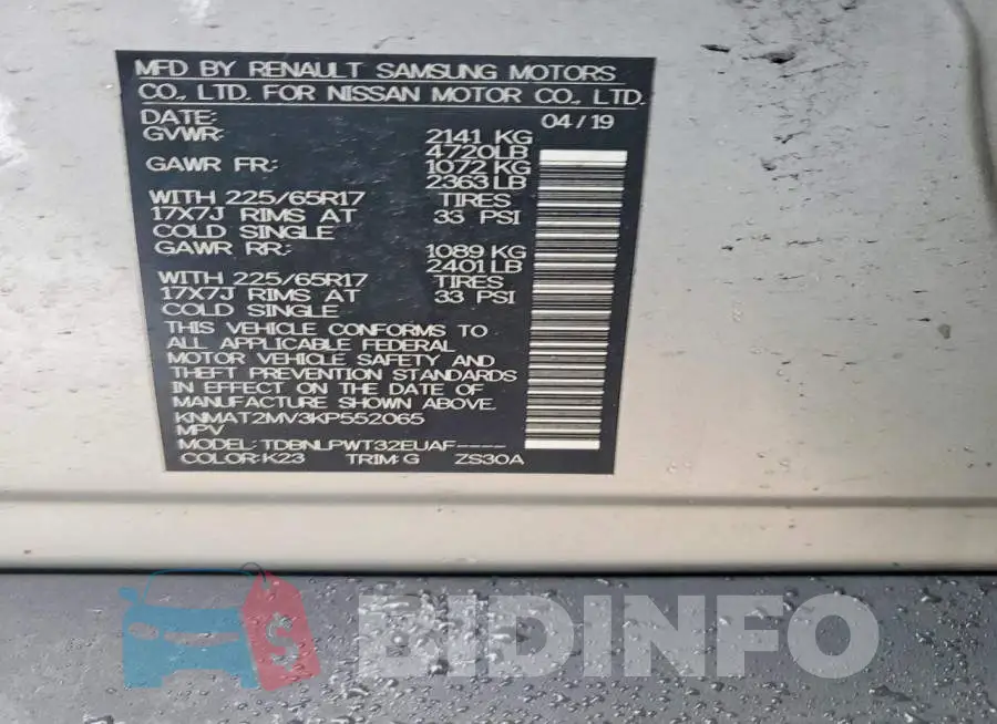 KNMAT2MV3KP552065 Photo# 13