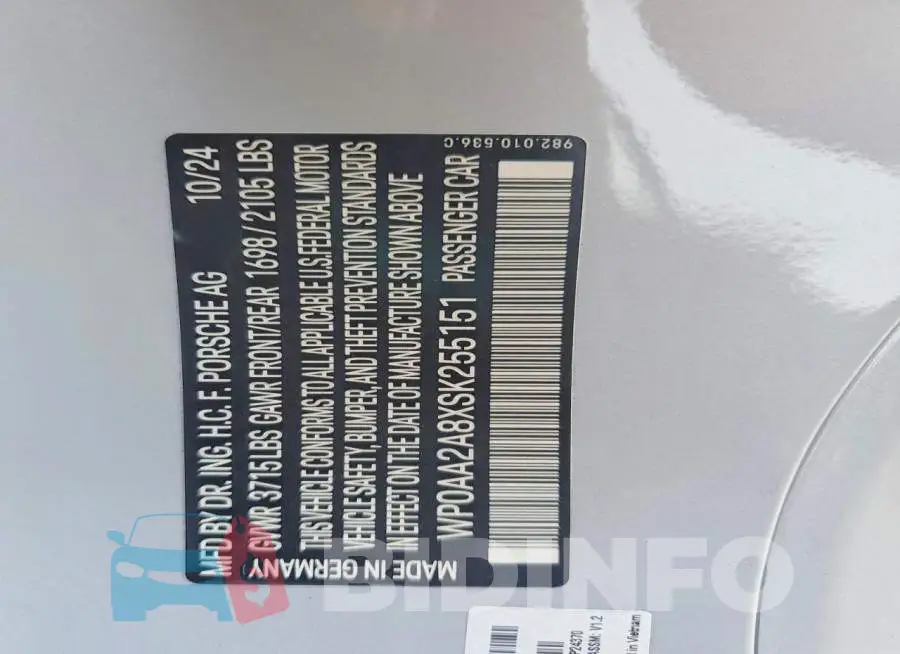 WP0AA2A8XSK255151 Photo# 12