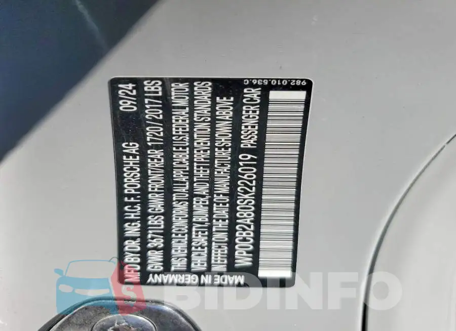 WP0CB2A80SK226019 Photo# 12
