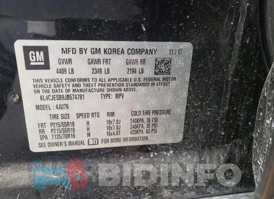 KL4CJESB9JB574781 Photo# 13