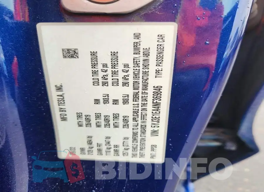 5YJ3E1EA4NF369846 Photo# 12