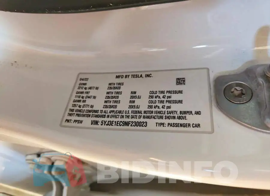 5YJ3E1EC9NF230023 Photo# 12