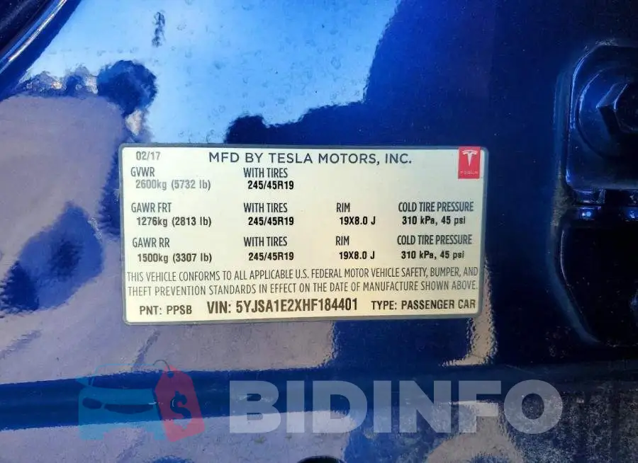 5YJSA1E2XHF184401 Photo# 13