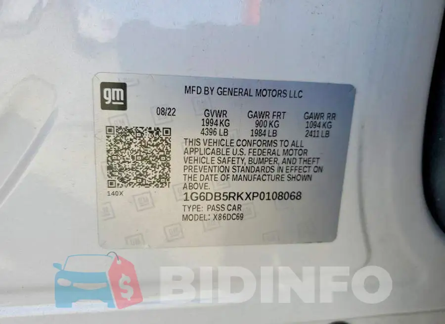 1G6DB5RKXP0108068 Photo# 12