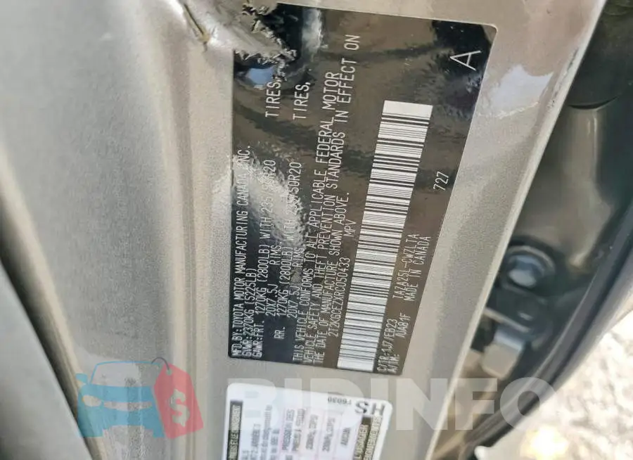 2T2KGCEZXRC050433 Photo# 12
