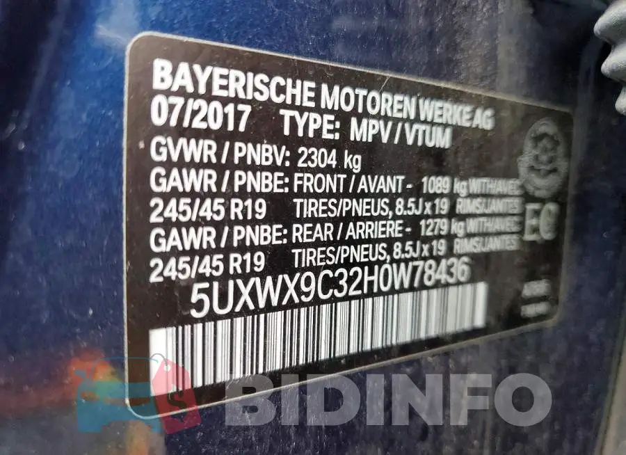 5UXWX9C32H0W78436 Photo# 13