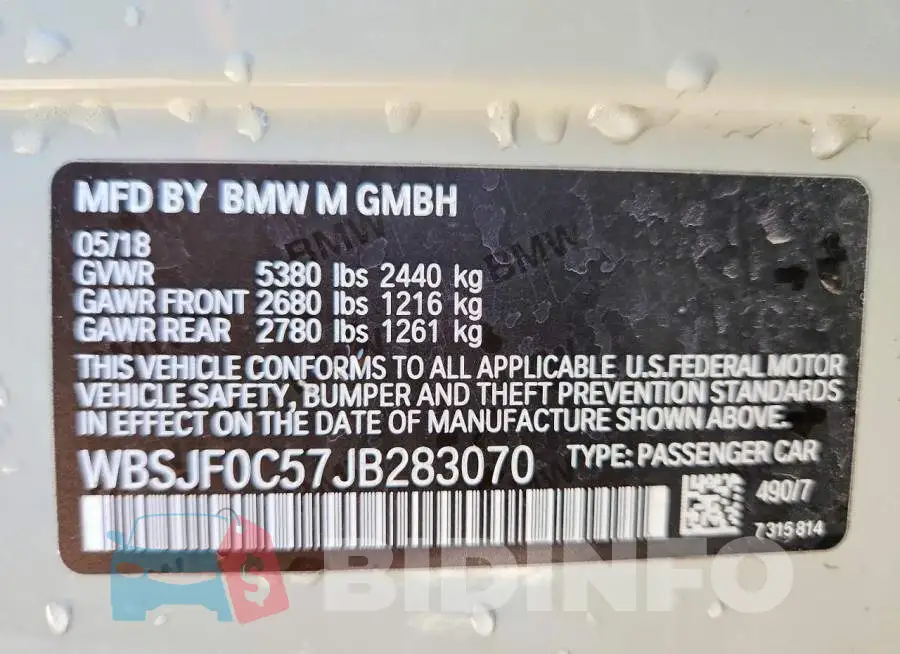 WBSJF0C57JB283070 Photo# 12