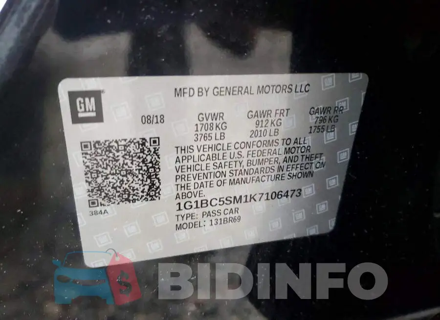 1G1BC5SM1K7106473 Photo# 12