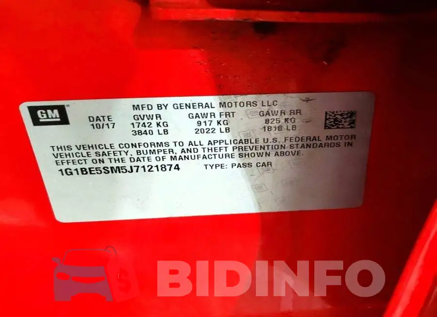 1G1BE5SM5J7121874 Photo# 12