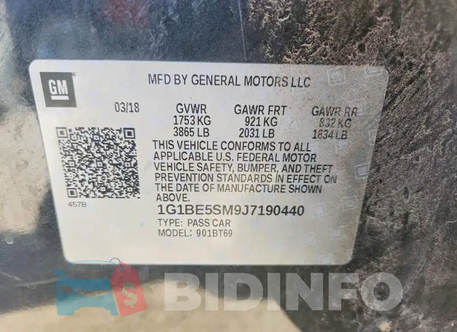 1G1BE5SM9J7190440 Photo# 12